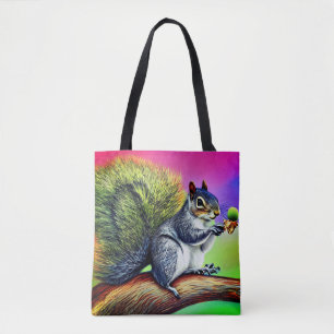 Cute Squirrel on the Branch-47563 Tote Bag