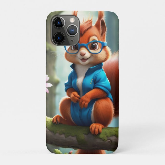 Cute Squirrel on the Branch of Tree Case-Mate iPhone Case (Back)