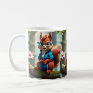 Cute Squirrel on the Branch of Tree Coffee Mug