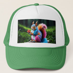 Cute Squirrel On The Branch Trucker Hat