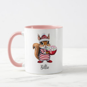Cute Squirrel Personalised Christmas Mug