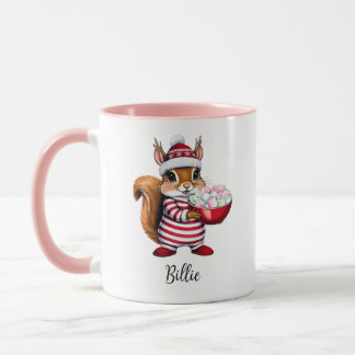Cute Squirrel Personalised Christmas Mug 