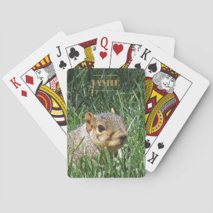 Cute Squirrel Photo Custom Playing Cards