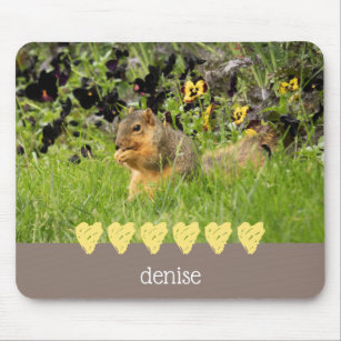 Cute Squirrel Photo Personalised Doormat Mouse Mat
