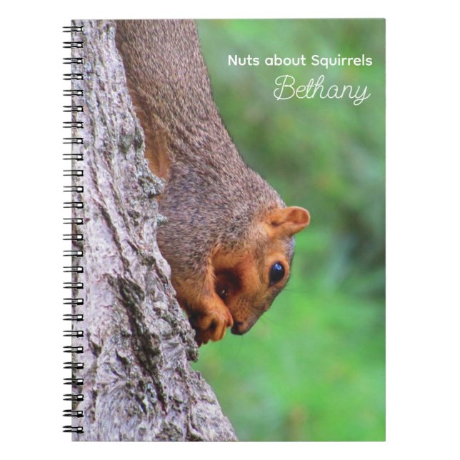 Cute Squirrel Quote Personalized Notebook (Front)