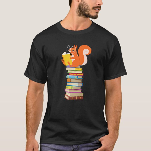 Cute Squirrel Reading Men s Women s Tops Book Love (Front)