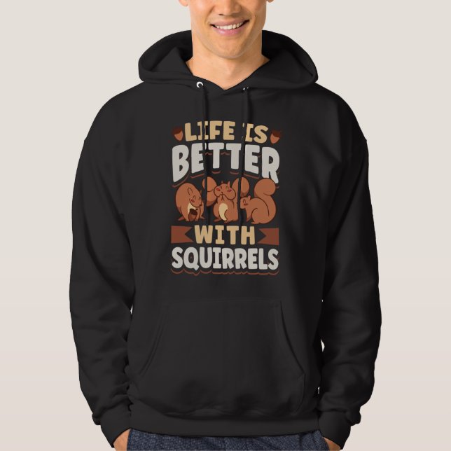 Cute Squirrel Rodent   With Squirrels Hoodie (Front)