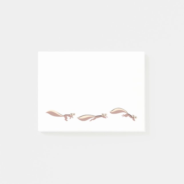 Cute Squirrel Running and Leaping Post-it Notes (Front)