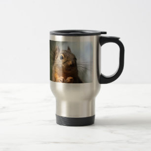 Cute Squirrel Smiling Closeup Photo Travel Mug