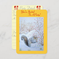 cute squirrel snow scene christmas party