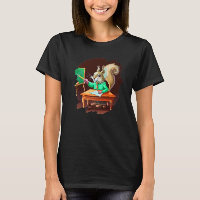 Cute  Squirrel Teacher Professor School T-Shirt (Front)