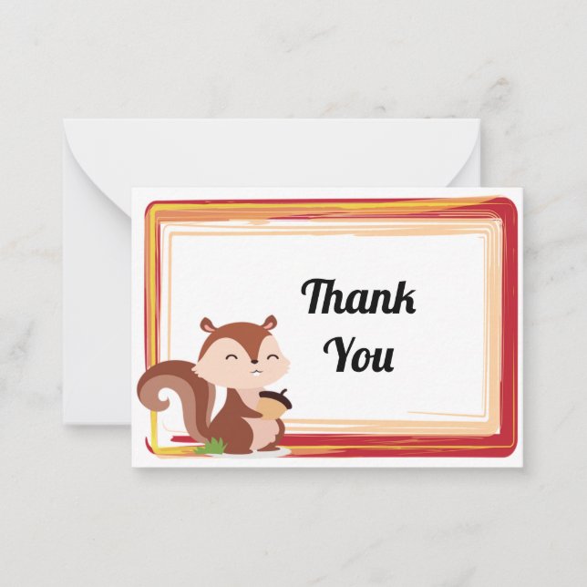 Cute Squirrel Thank You Card (Front)