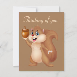 Cute squirrel Thinking of you Card