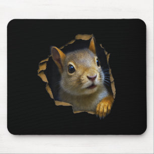 Cute Squirrel Torn Cloth 3d Graphic Premium Mouse Mat
