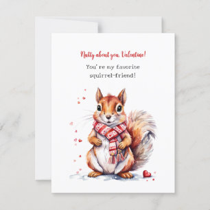 Cute Squirrel Valentine Card for Kids