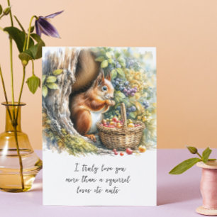 Cute Squirrel Valentine Card – Watercolor Love