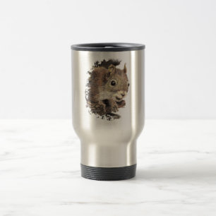 Cute Squirrel, Watercolor Animal Nature Travel Mug