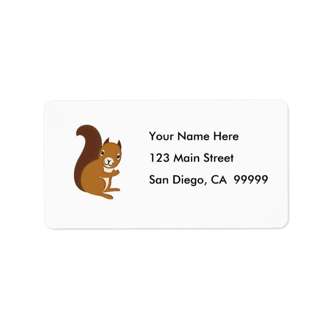 Cute Squirrel Waving at You Label (Front)
