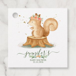Cute Squirrel wildlife baby hello party Favour Tags