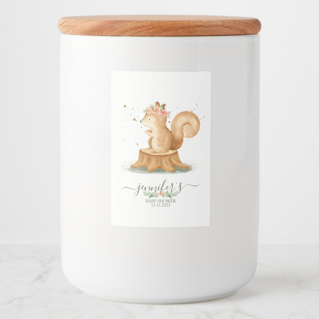 Cute Squirrel wildlife farm forest animal Food Label (Front)