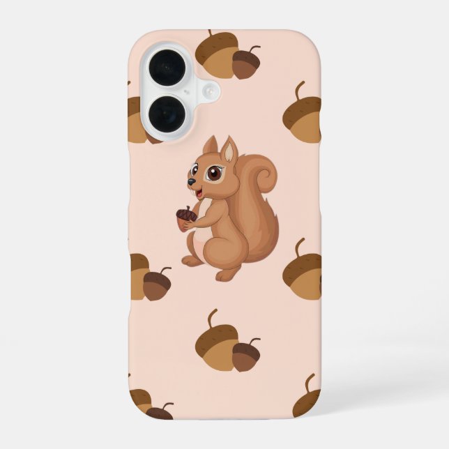 Cute Squirrel with Acorn iPhone case (Back)