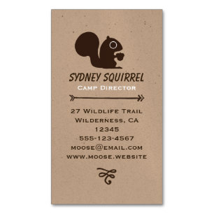 Cute Squirrel with Acorn   Wildlife Wild Animal Magnetic Business Card