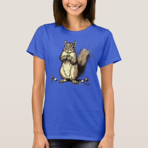 Cute Squirrel with its nuts for Animal Lovers T-Shirt