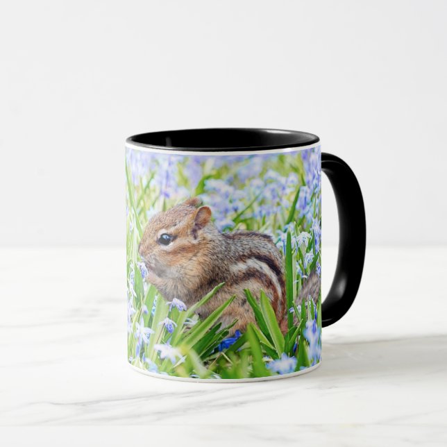Cute Squirrel with Wild Flowers – Nature-Inspired  Mug (Front Right)