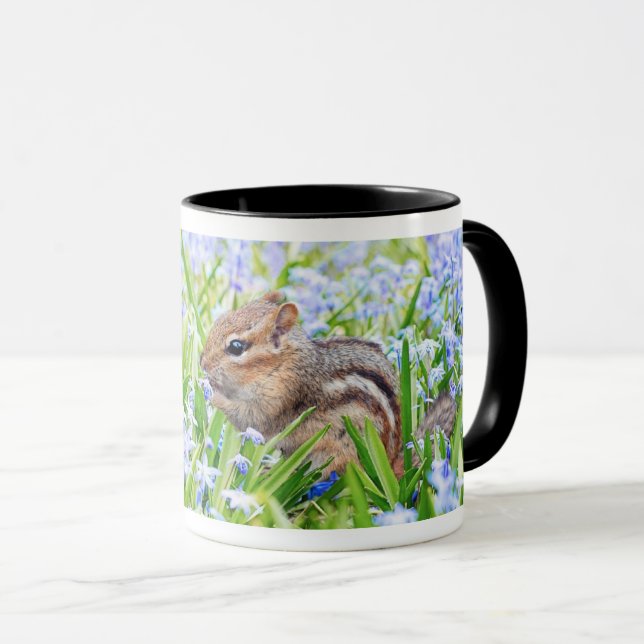 Cute Squirrel with Wildflowers - Nature-Inspired  Mug (Front Right)
