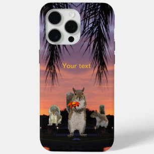 Cute Squirrels at Tropical sunset iPhone 15 Pro Max Case