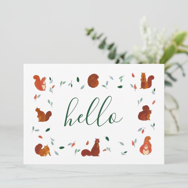Cute Squirrels Card (Standing Front)