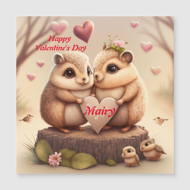 Cute squirrels in love  card (Front)