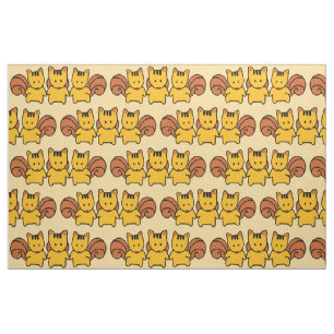 Cute Squirrels Pattern Graphic Fabric