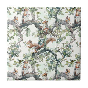 Cute squirrels pattern tile