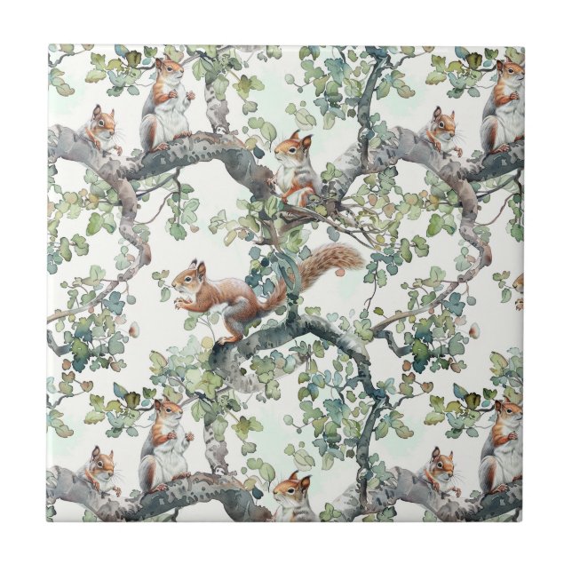 Cute squirrels pattern tile (Front)