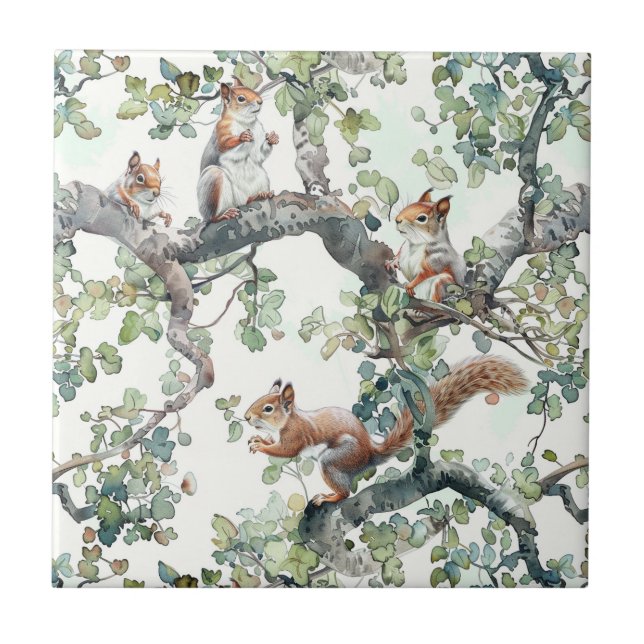 Cute squirrels pattern tile (Front)