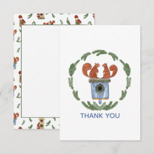 Cute Squirrels  Thank You Card