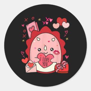 Cute Squish Squad Valentine Gifts For Kids Woman L Classic Round Sticker