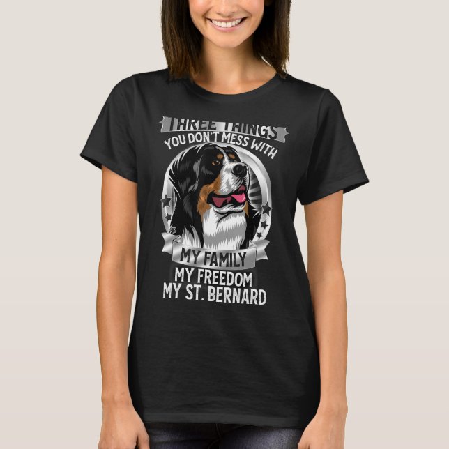 Cute St Bernard Dog Family Freedom Puppy T-Shirt (Front)