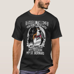 Cute St Bernard Dog Family Freedom Puppy T-Shirt
