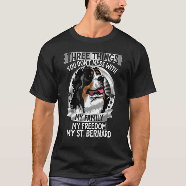 Cute St Bernard Dog Family Freedom Puppy T-Shirt (Front)