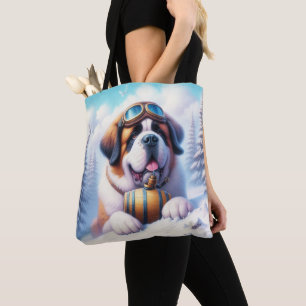 Cute St Bernard Dog Tote Bag