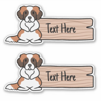 Cute St Bernard Label 