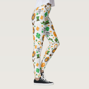 Cute St. Paddy's Day Irish Themed Pattern Leggings