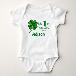Cute St Patrick's Day Baby Boy or Girl Shamrock Bodysuit
