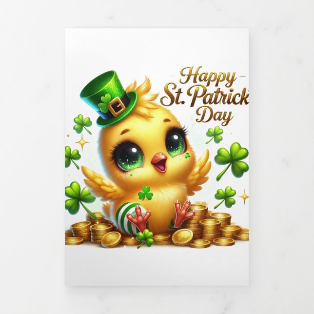 Cute St Patrick's Day card with Chicken  (Cover)