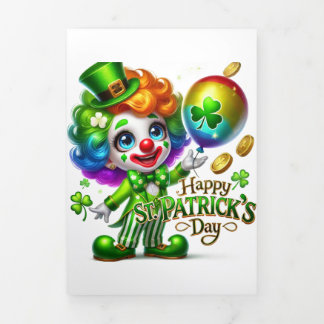 Cute St Patrick's Day card with Clown