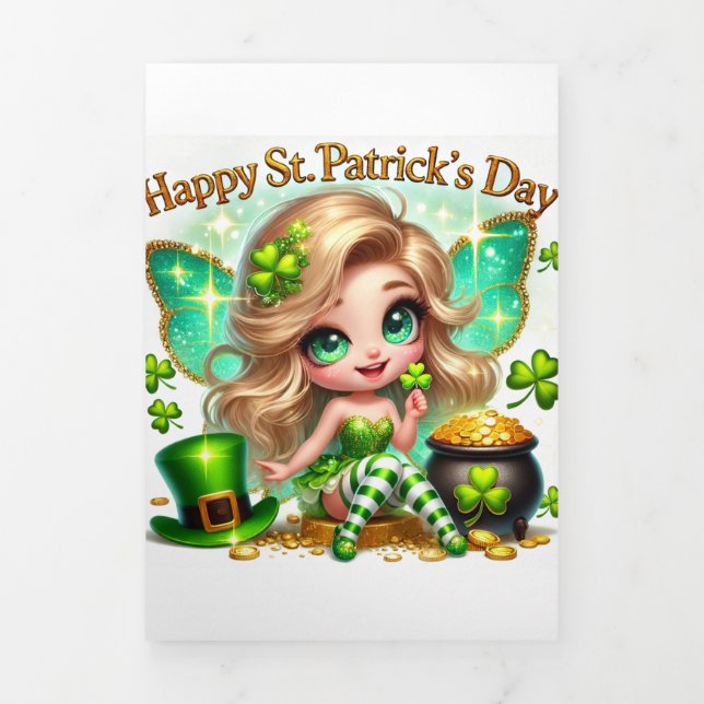 Cute St Patrick's Day card with Festive Fairy  (Cover)