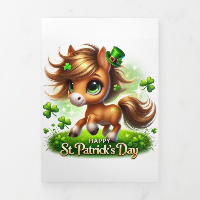 Cute St Patrick's Day card with Festive Horse  (Cover)