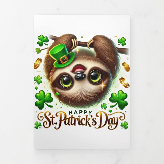 Cute St Patrick's Day card with Festive Sloth  (Cover)